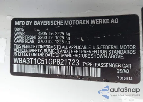 2016 BMW 428I xDrive z USA, uszkodzony, nr VIN WBA3T1C51GP821723